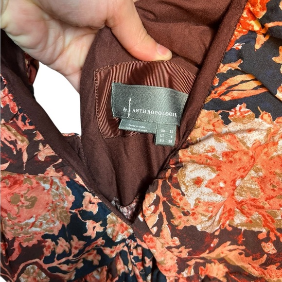 Anthropologie Red and Black Floral Midi Dress - Picture 5 of 7